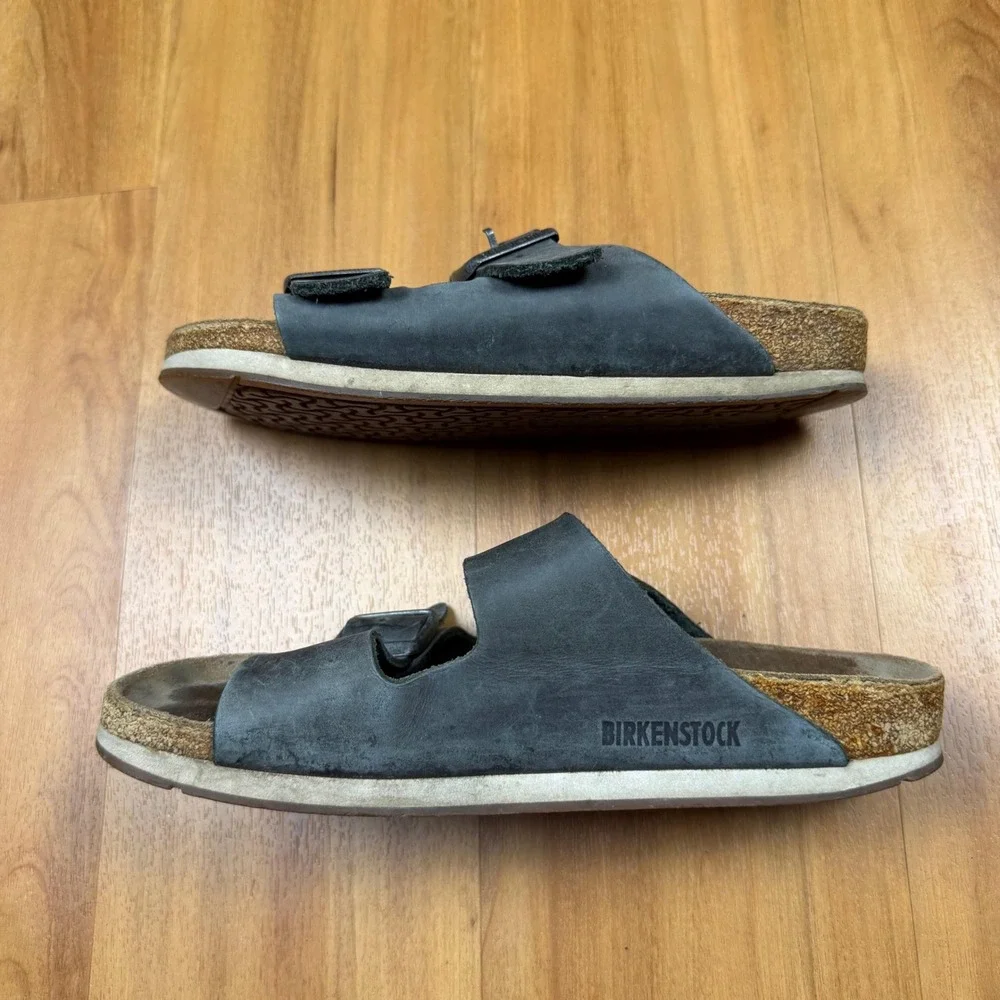 Birkenstock Arizona Oiled Leather Sandals Black DarKGrey Mens 6Womens 8 39 L8 M6